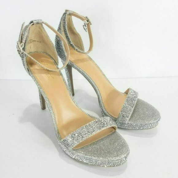 Thalia Sodi Lissy Platform Evening Sandals Silver Bling -9.5 - Picture 7 of 9
